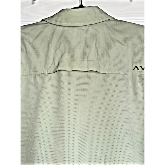 Avid Men's Fishing Shirt Short Sleeve Vented Button Up Sage‎ Green Size Large L - Picture 11 of 13